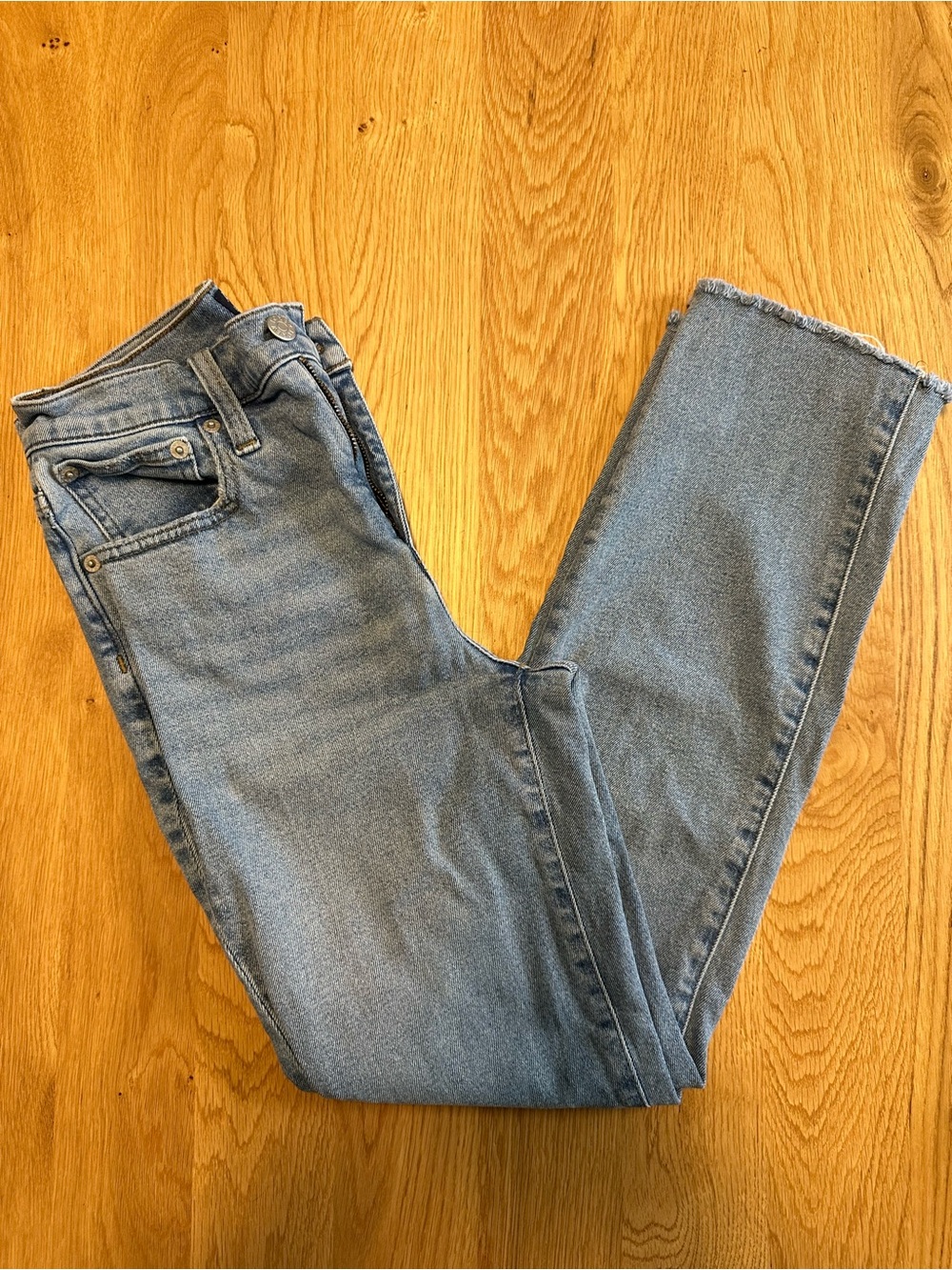 J. Crew Factory Light Blue Essential Straight-Leg Women's Jeans 25/26” inseam